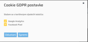 gdpr postavke
